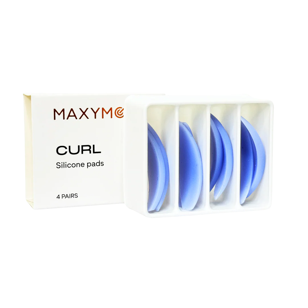 CURL PROFESSIONAL SILICONE EYELASH PADS FOR LASH LAMINATION - INDIGO COLOR, 4 PAIRS