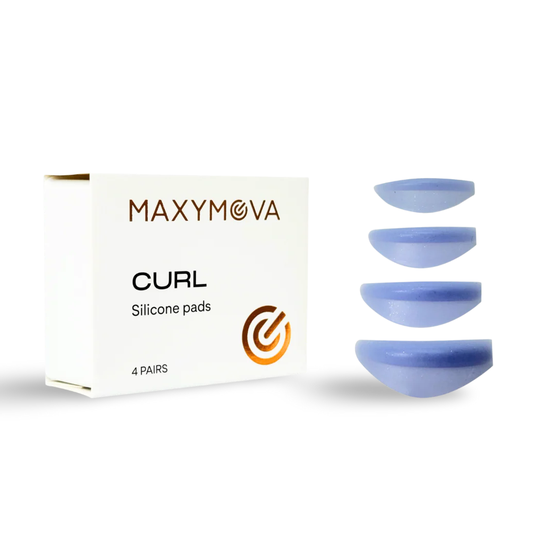 CURL PROFESSIONAL SILICONE EYELASH PADS FOR LASH LAMINATION - INDIGO COLOR, 4 PAIRS