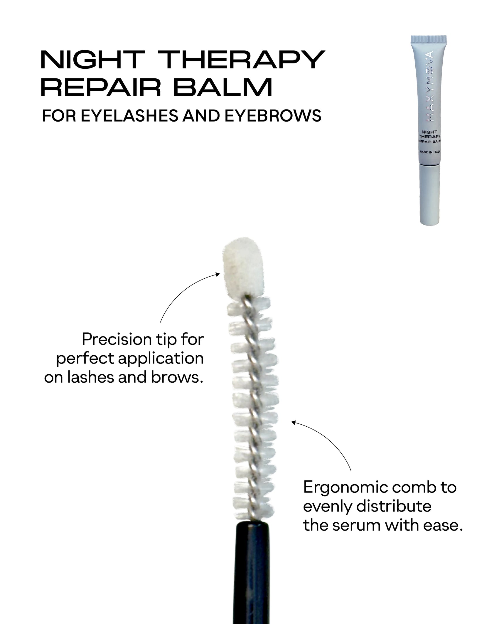 BALSAMO RIPARATORE NOTTURNO PER CIGLIA E SOPRACCIGLIA. TRATTAMENTO NUTRIENTE E RINFORZANTE